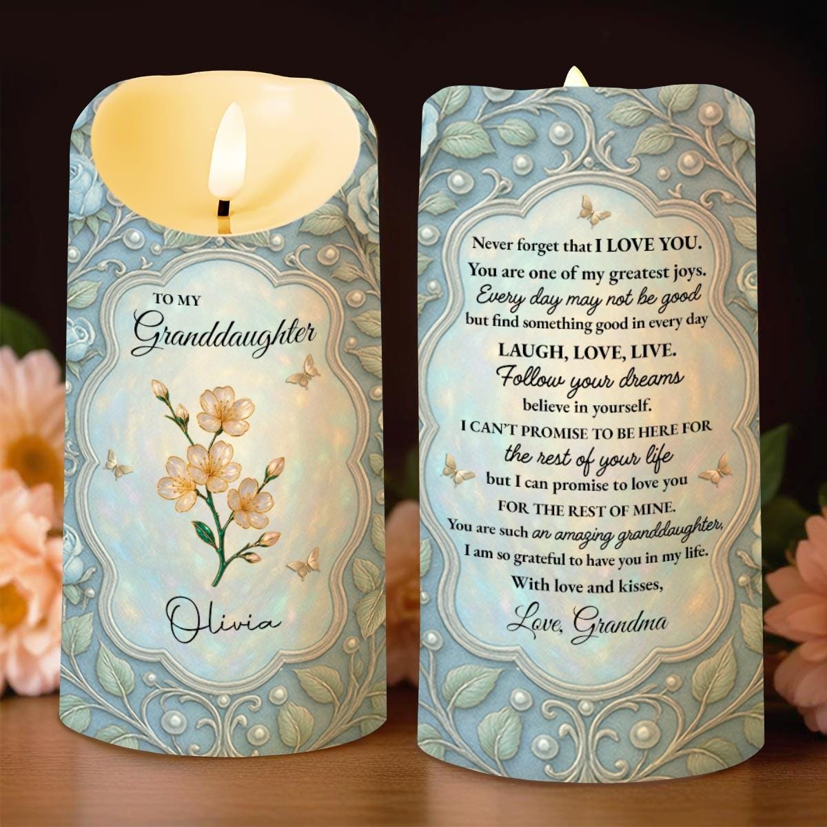 Personalized To My Granddaughter Led Candle, Gift For Granddaughter, Granddaughter Candle, Gift From Grandma, Teen Granddaughter, Led Candle