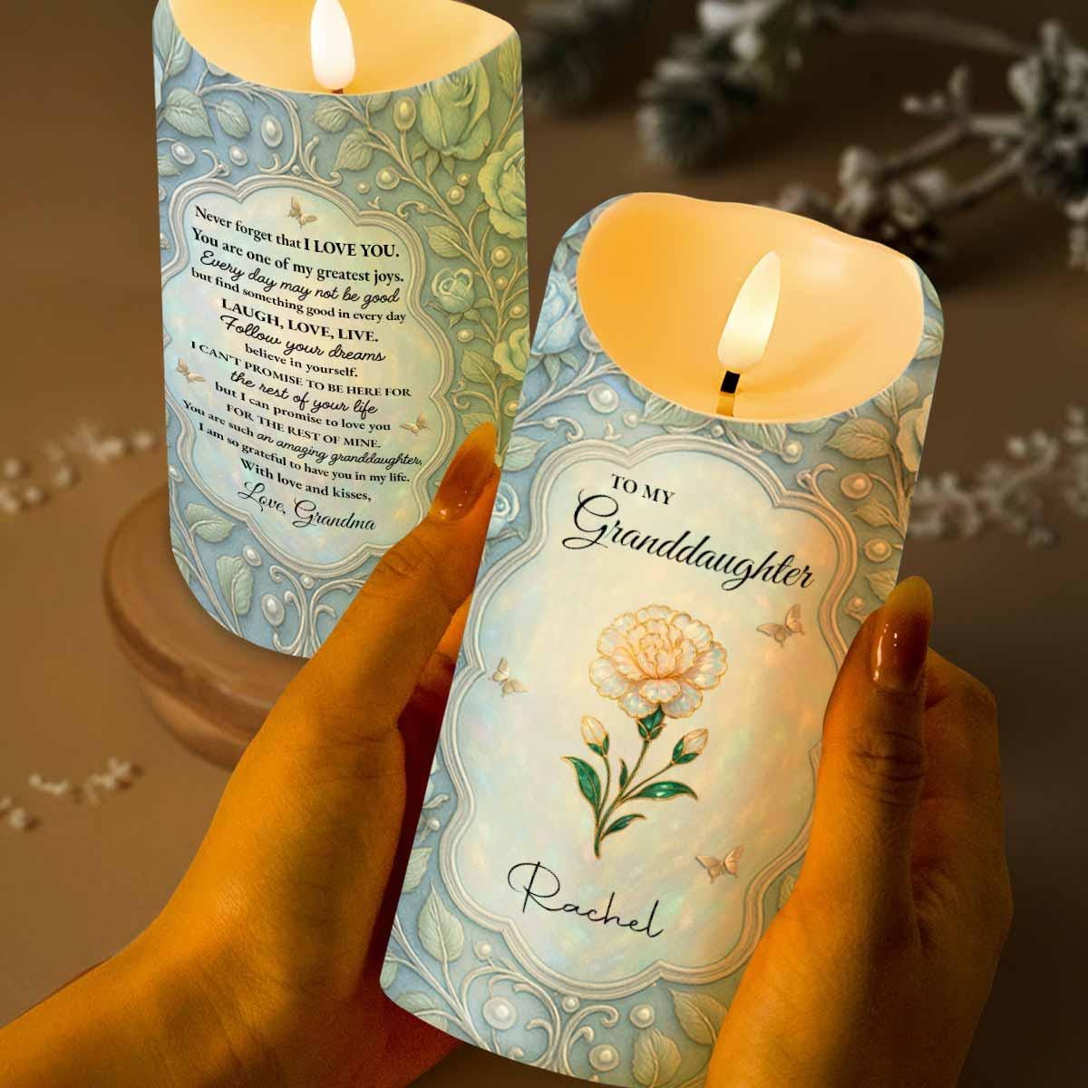 Personalized To My Granddaughter Led Candle, Gift For Granddaughter, Granddaughter Candle, Gift From Grandma, Teen Granddaughter, Led Candle