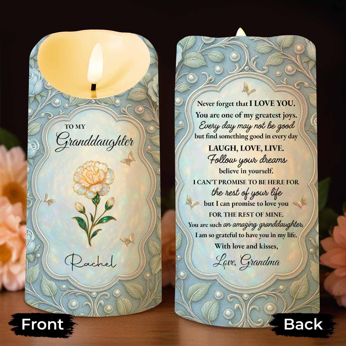 Personalized To My Granddaughter Led Candle, Gift For Granddaughter, Granddaughter Candle, Gift From Grandma, Teen Granddaughter, Led Candle