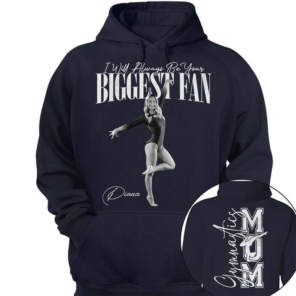 Custom Photo I Will Always Be Your Biggest Fan Gymnastics Mom Washed Tee, Mother's Day for Daughter Her Sister Niece, Dad, Dad, Family