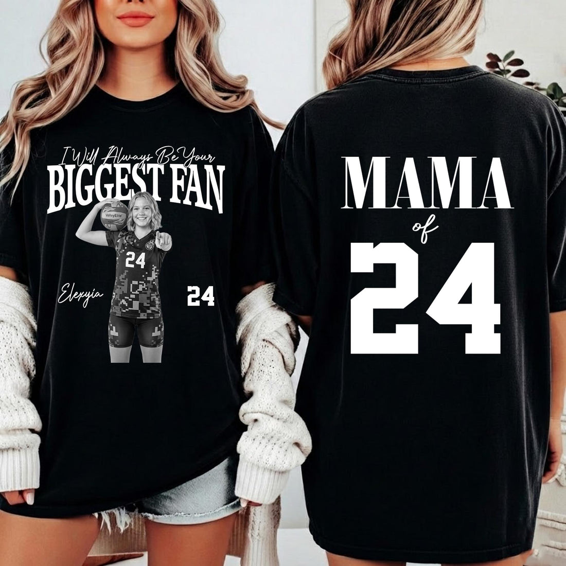 Custom I Will Always Be Your Biggest Fan Shirts, Custom Photo Gift For Parents Children Him Her Volleyball Lovers, Birthday Tournament Gift
