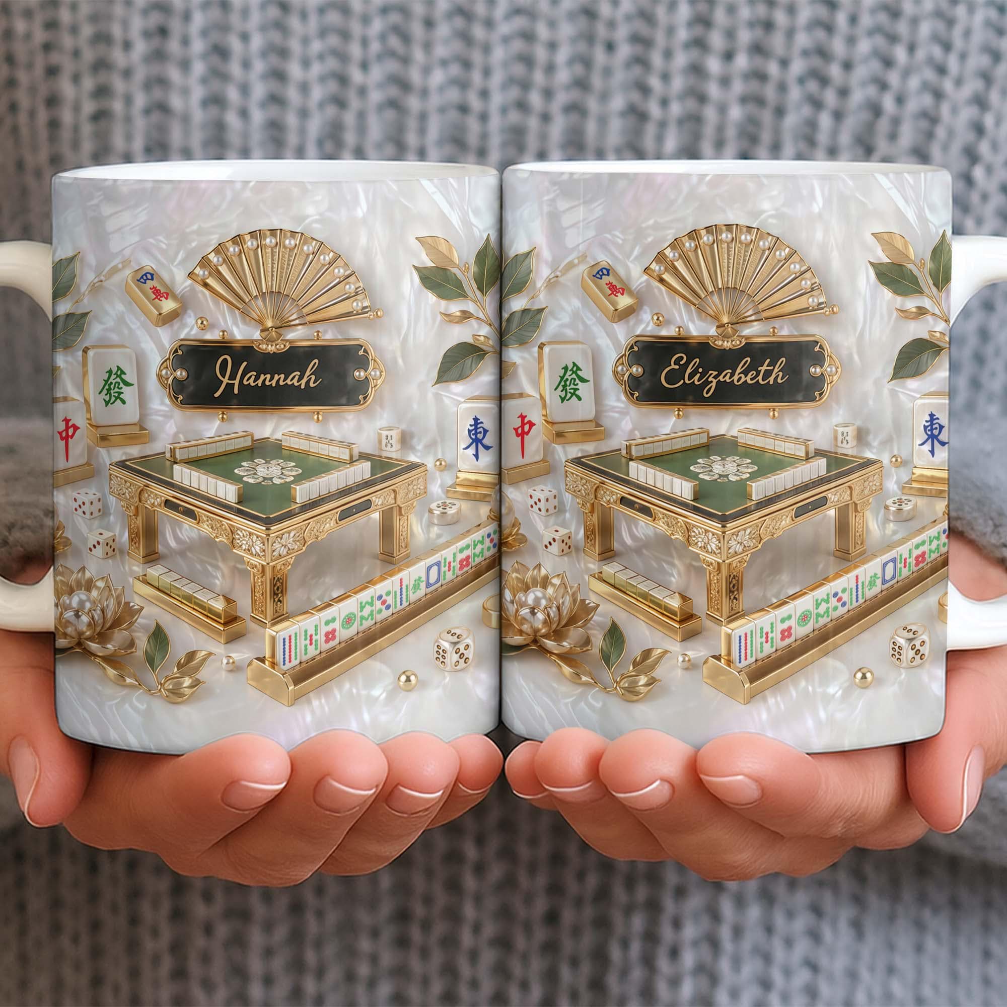 Personalized Mahjong Strategy Game Coffee Mug, Cute Mahjong Lover Gift For Her Women, Mah Jong 3D Effect Cup,  Birthday Christmas Gift