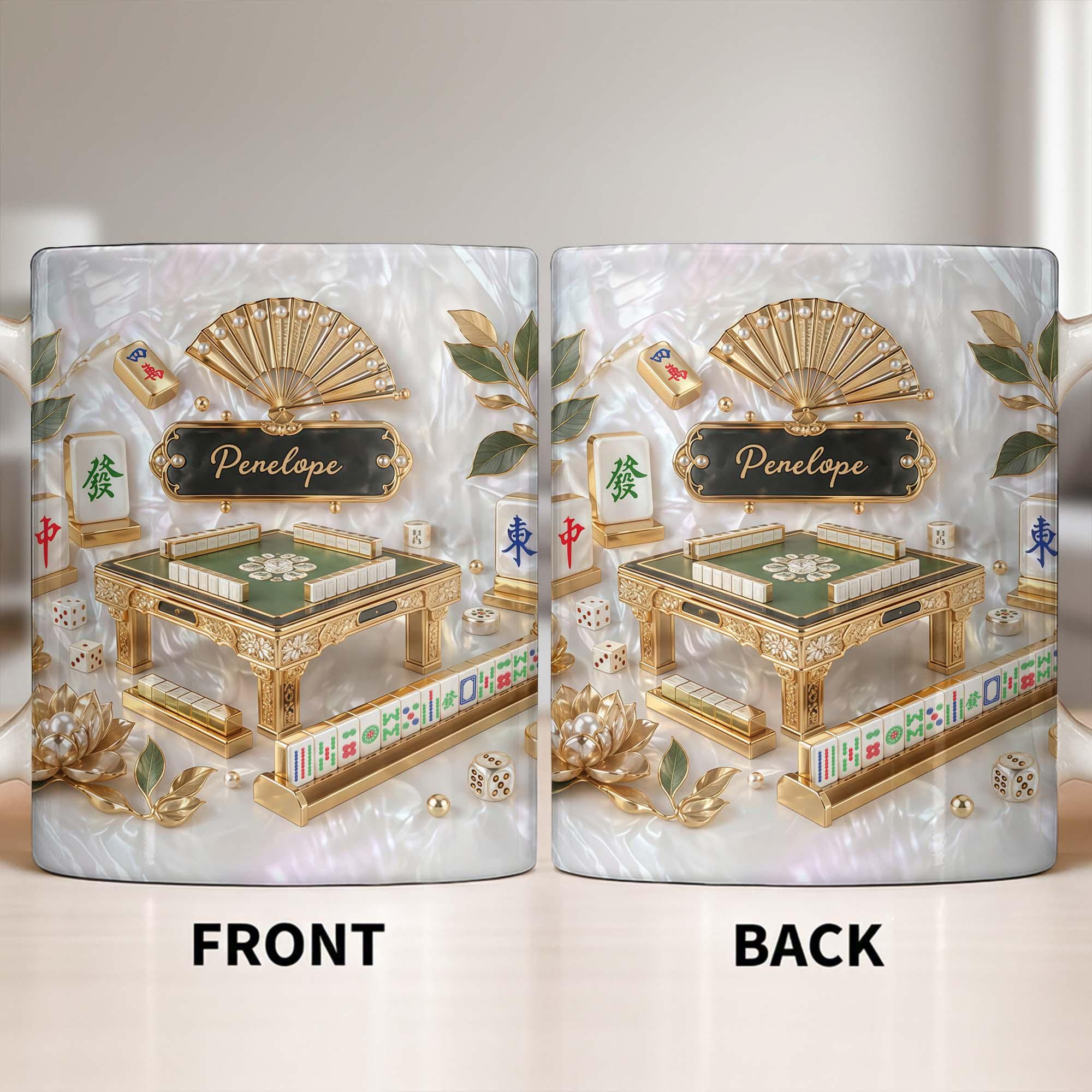 Personalized Mahjong Strategy Game Coffee Mug, Cute Mahjong Lover Gift For Her Women, Mah Jong 3D Effect Cup,  Birthday Christmas Gift