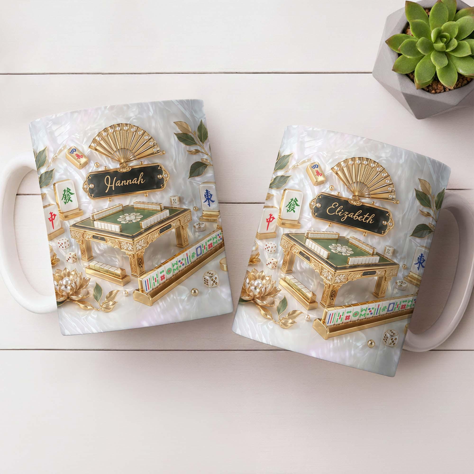 Personalized Mahjong Strategy Game Coffee Mug, Cute Mahjong Lover Gift For Her Women, Mah Jong 3D Effect Cup,  Birthday Christmas Gift