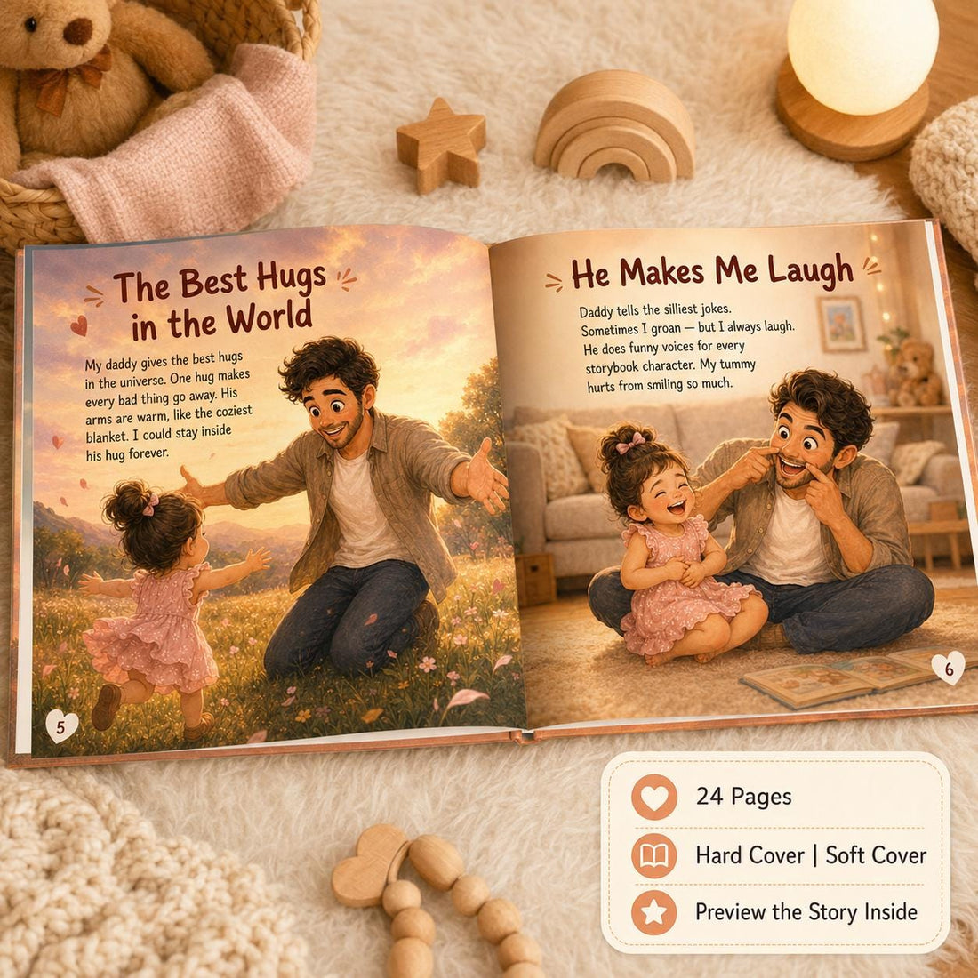 Personalized Why I Love Daddy Children Book, Father’s Day Gift, Custom Father Daughter Kids Book, Dad Keepsake Gift From Child