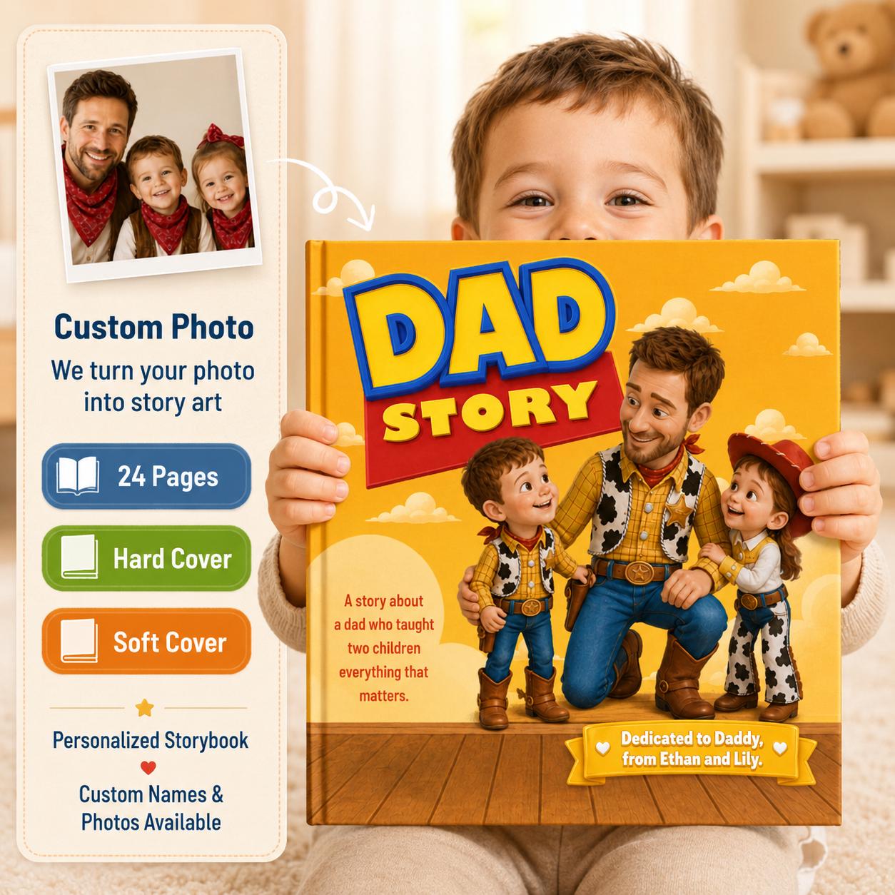 Personalized Why I Love My Daddy Children Book, Father’s Day Gift, Custom Father Daughter Kids Book, Dad Keepsake Gift From Child