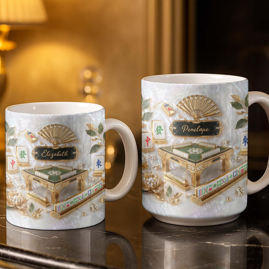 Personalized Mahjong Strategy Game Coffee Mug, Cute Mahjong Lover Gift For Her Women, Mah Jong 3D Effect Cup,  Birthday Christmas Gift