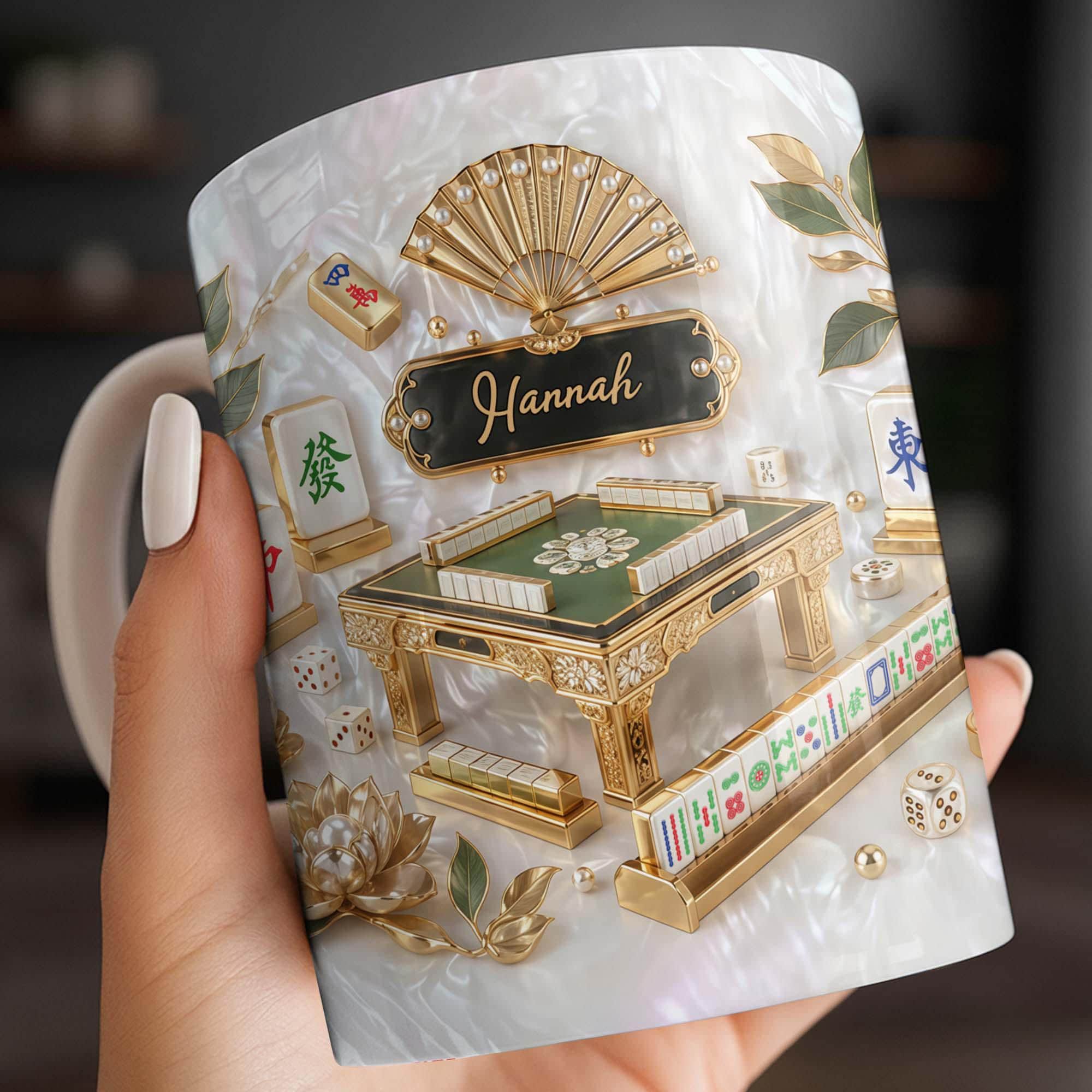 Personalized Mahjong Strategy Game Coffee Mug, Cute Mahjong Lover Gift For Her Women, Mah Jong 3D Effect Cup,  Birthday Christmas Gift