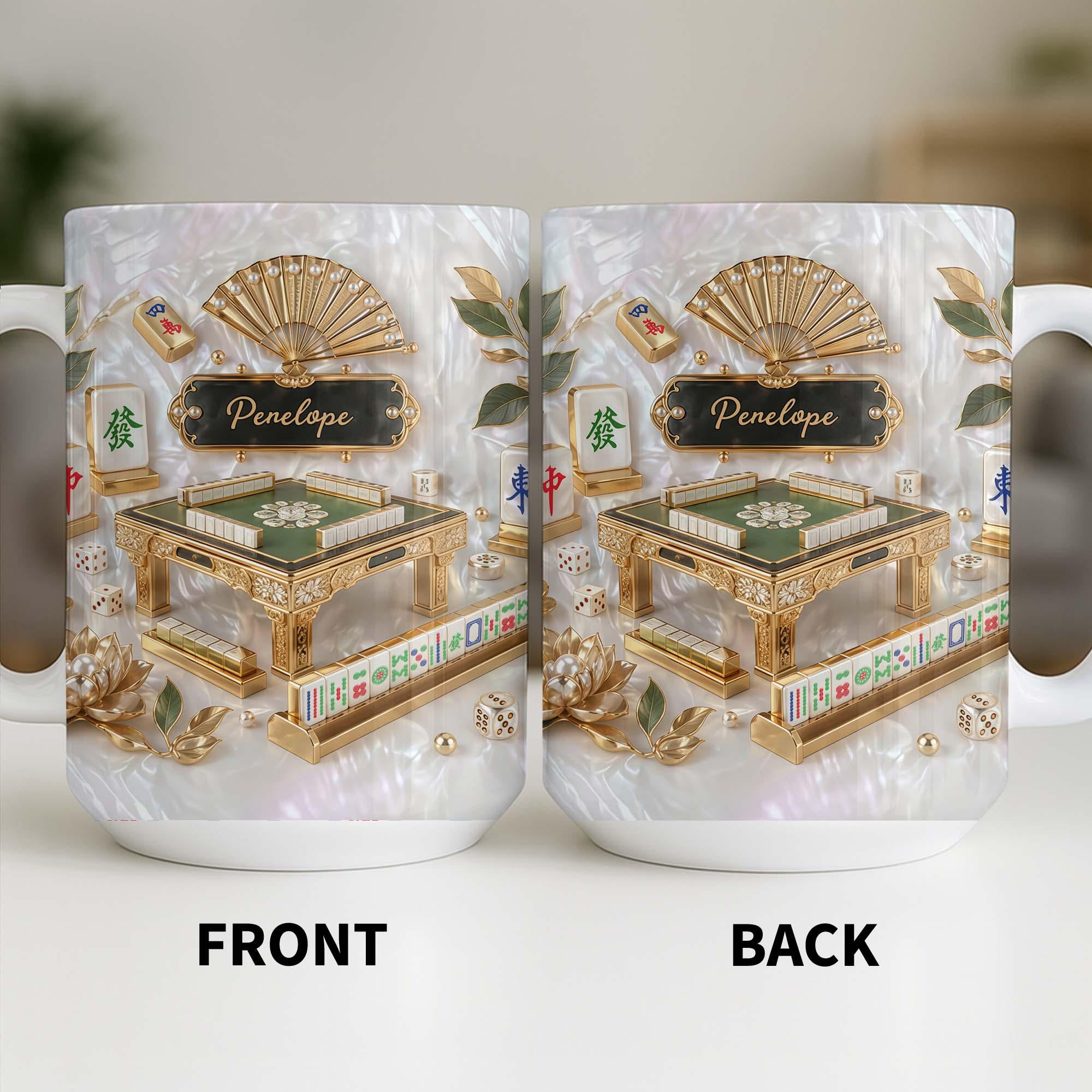 Personalized Mahjong Strategy Game Coffee Mug, Cute Mahjong Lover Gift For Her Women, Mah Jong 3D Effect Cup,  Birthday Christmas Gift