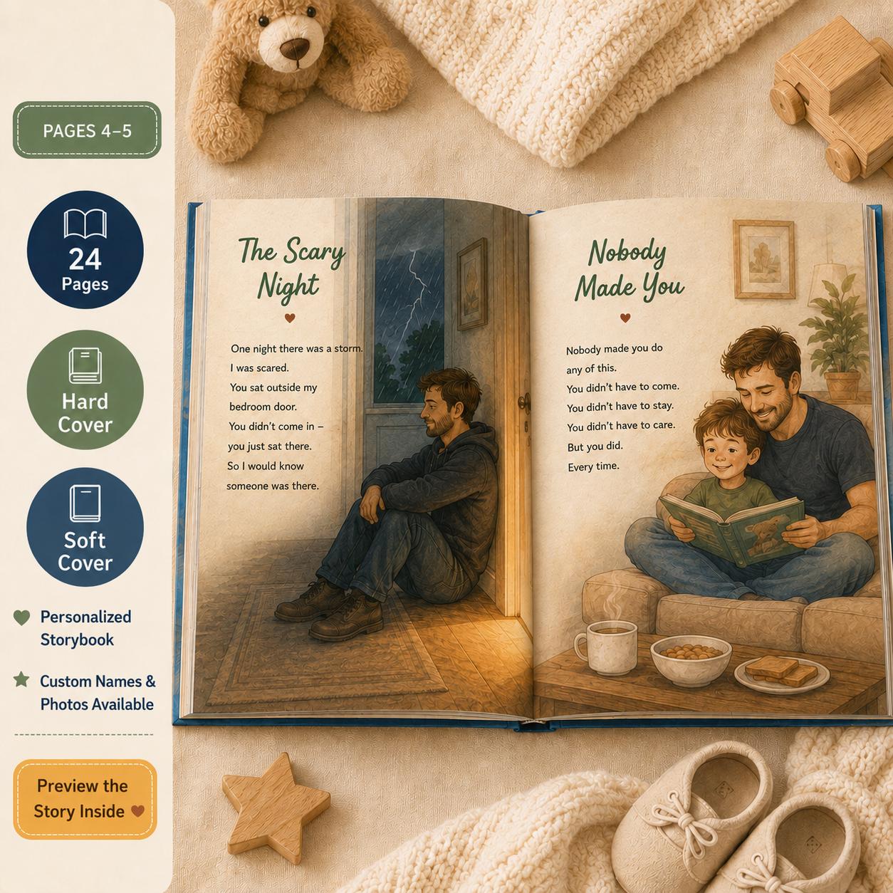 Personalized You Chose Me Bonus Dad Book, Step Dad Fathers Day Gift For Husband From Wife, Stepdad Keepsake Storybook, Gift For Stepdad