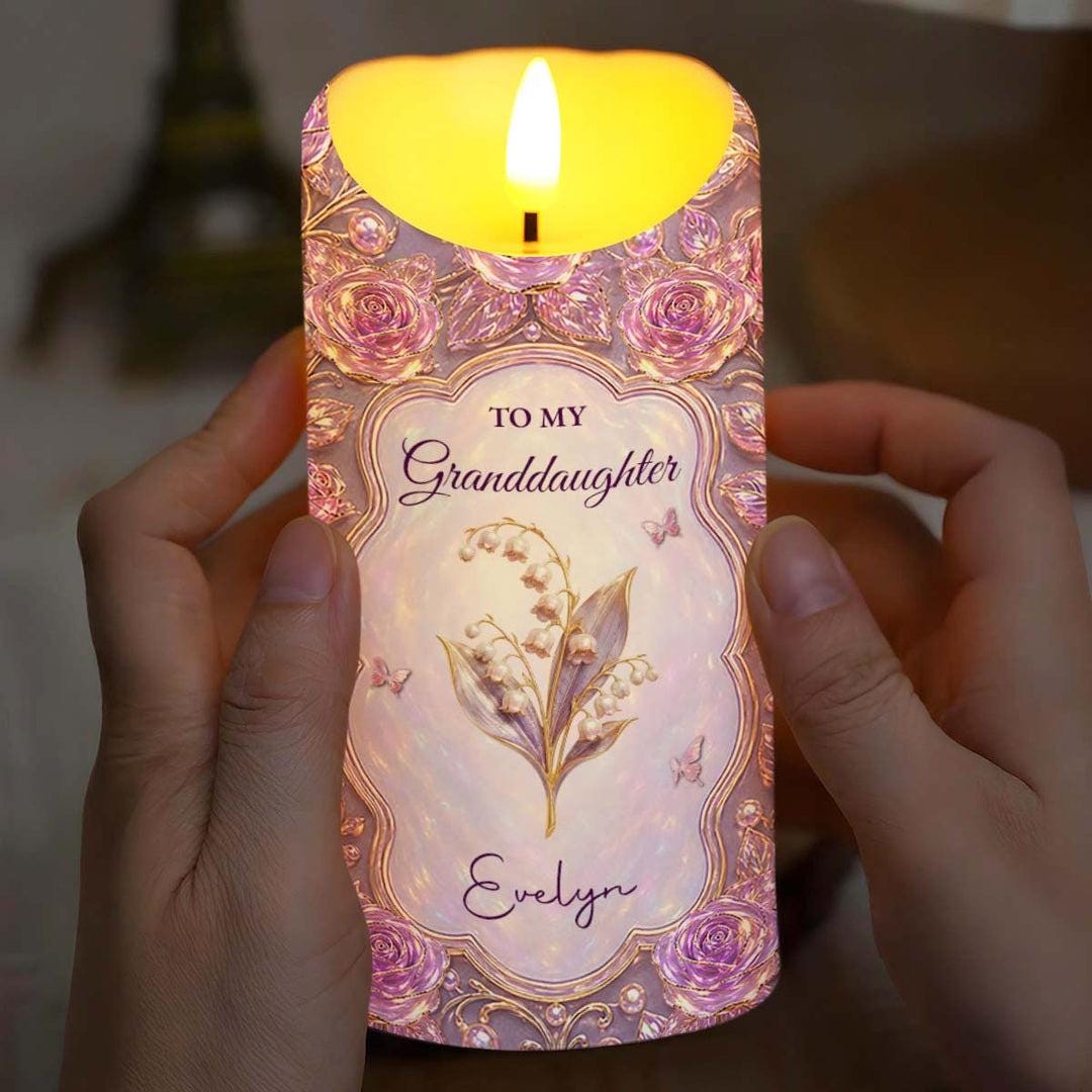 Personalized To My Granddaughter Stained Glass Candle, Gift For Daughter Granddaughter From Mom Grandma, Meaningful Gift, Gift For Family