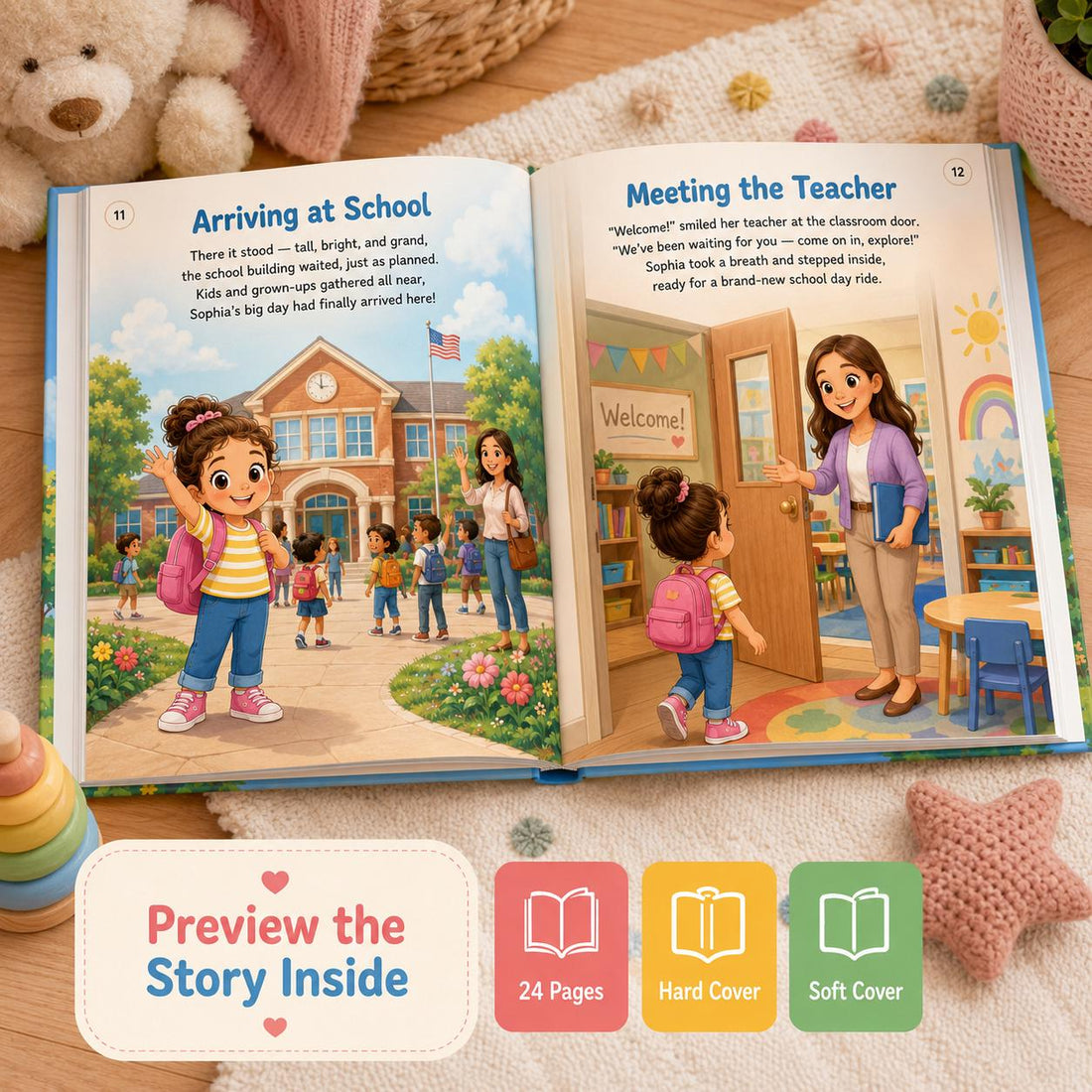 Personalized Kids My First Day Of School Book, Birthday Kindergarten Gift For Kids, Kindergarten Gift, Back To School Gift, School Storybook