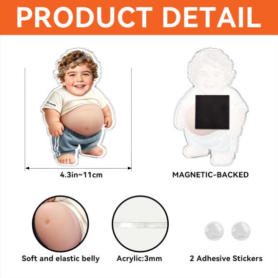 Personalized Just One More Poke Fridge Magnet, Custom Face Gift for Boyfriend, Squishy Boob Acrylic Stress Relief, My Boobs Are Bigger
