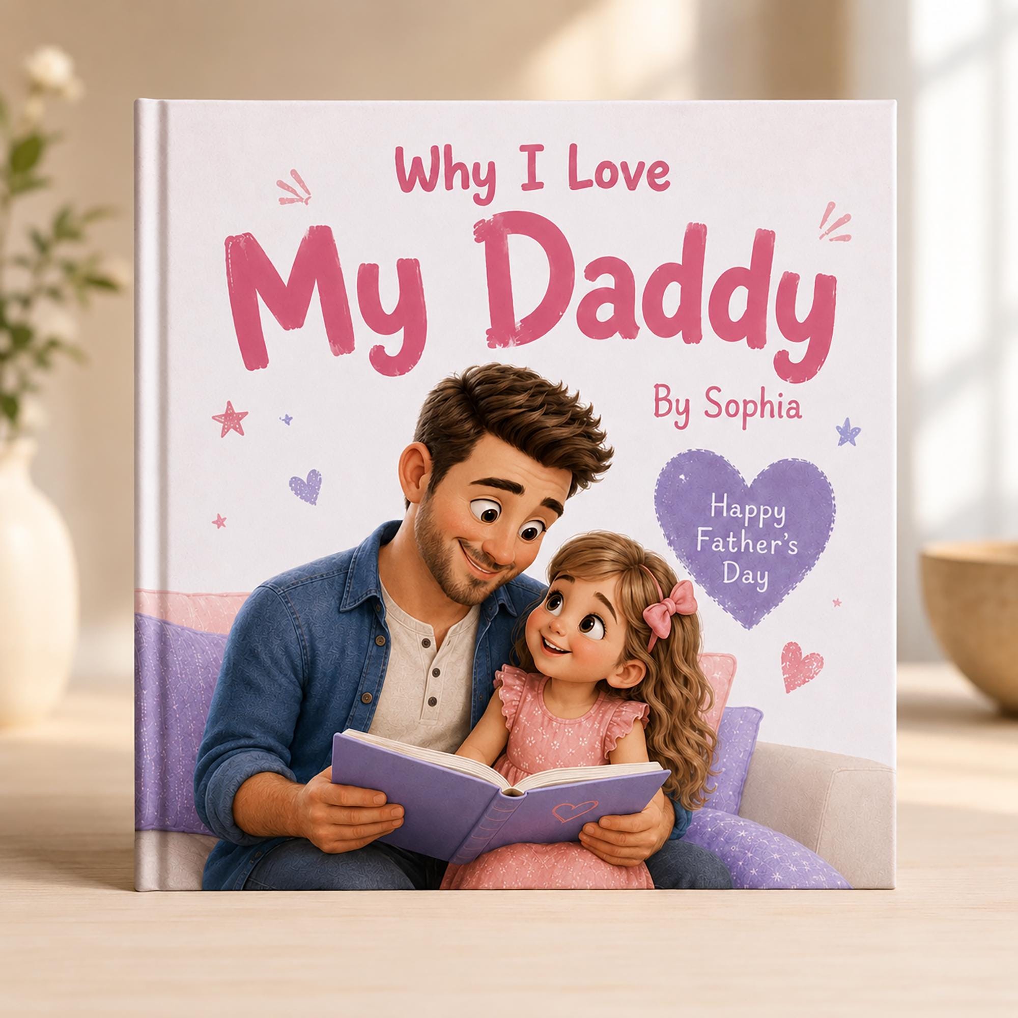 Personalized Why I Love My Daddy Children Book, Father’s Day Gift, Custom Name Father Daughter Kids Book, Dad Keepsake Gift From Child