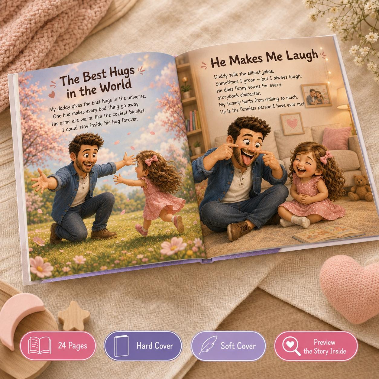 Personalized Why I Love My Daddy Children Book, Father’s Day Gift, Custom Name Father Daughter Kids Book, Dad Keepsake Gift From Child