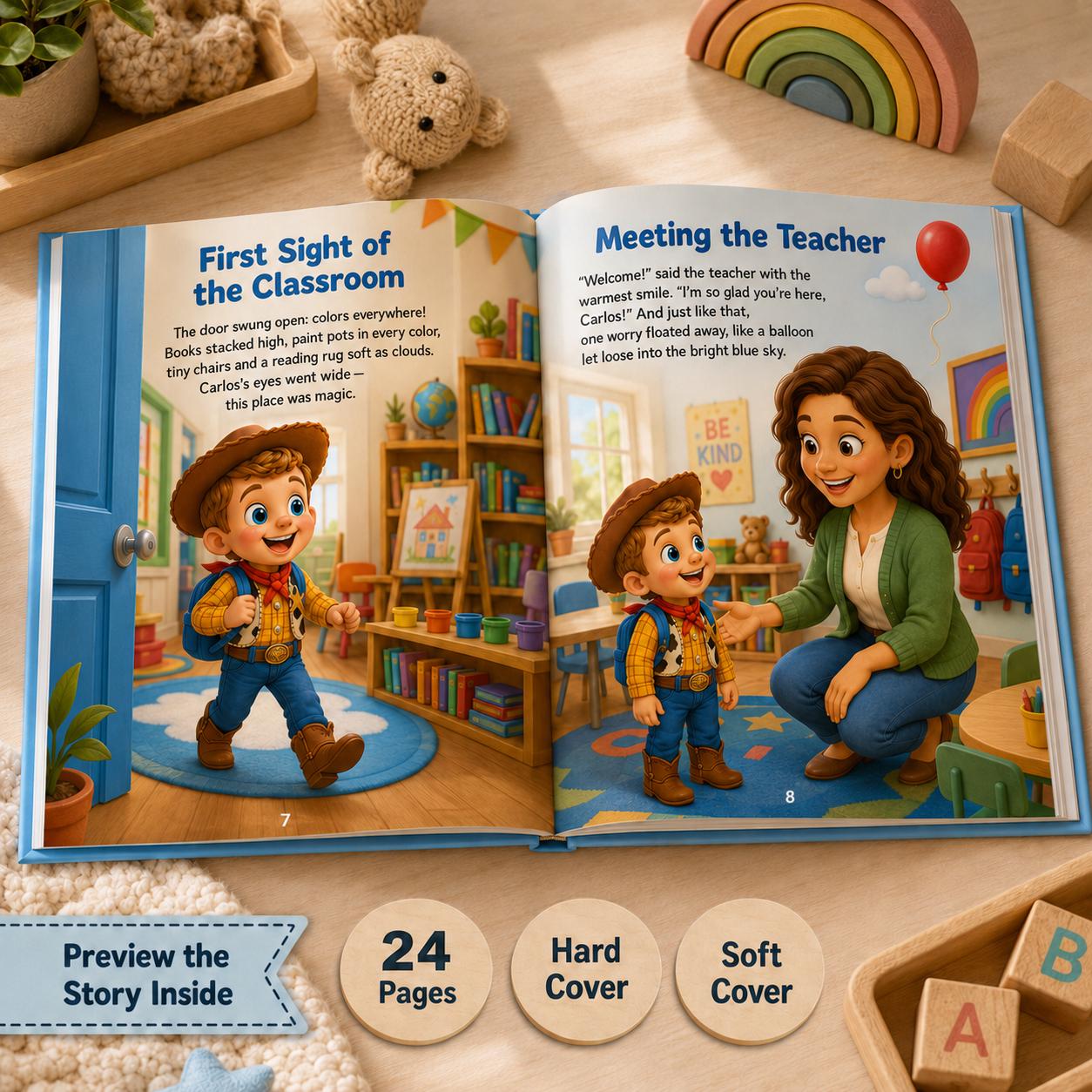 Personalized To Kindergarten And Beyond Book, Gift For Boy Girl Kids, Custom Name Kids Book, Back to School, Graduation Kindergarten Gift