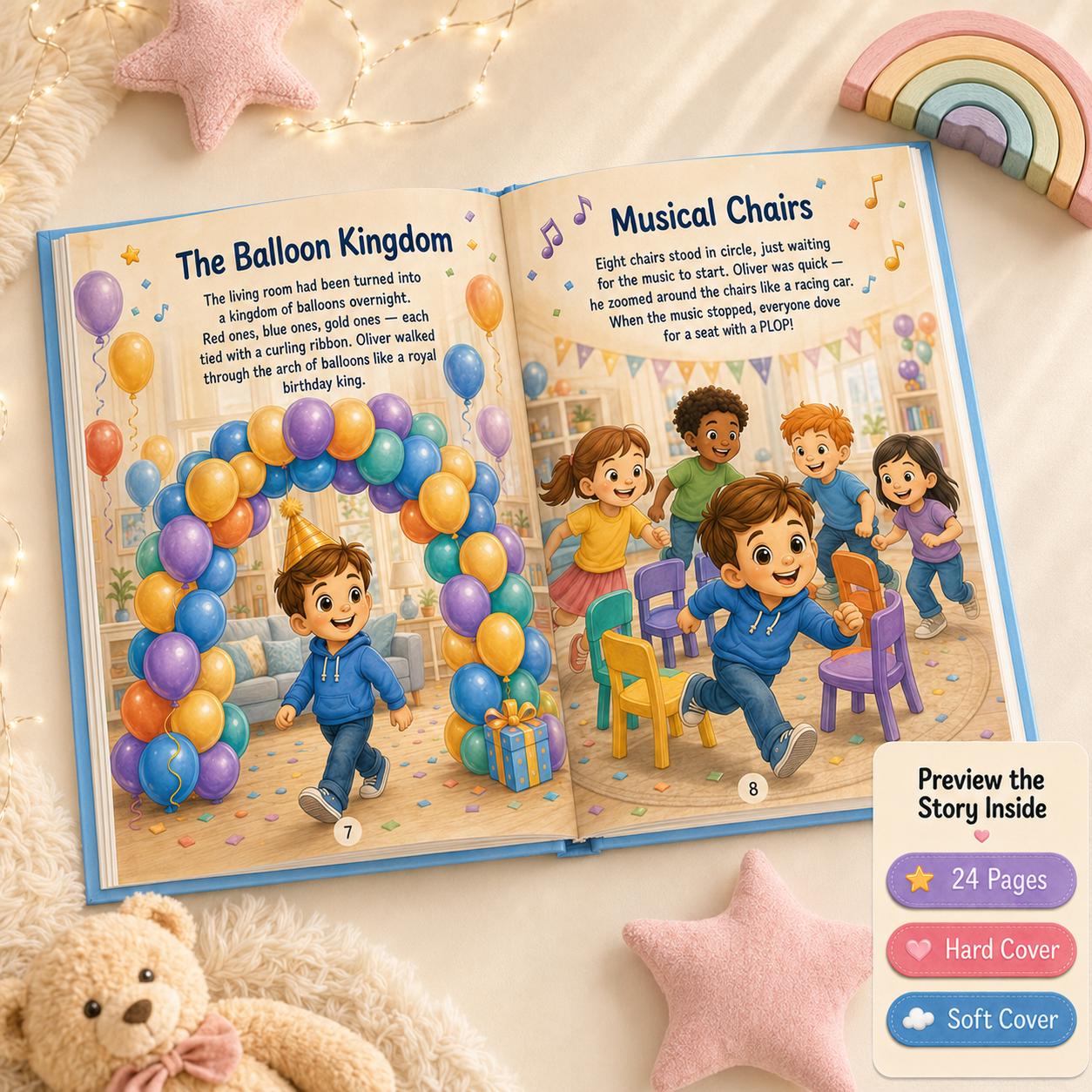 Personalized Happy Birthday Book, Gift for Boys Girl Toddler, Custom Name Children's Storybook, Birthday Gift for Kids, Custom Photo Story