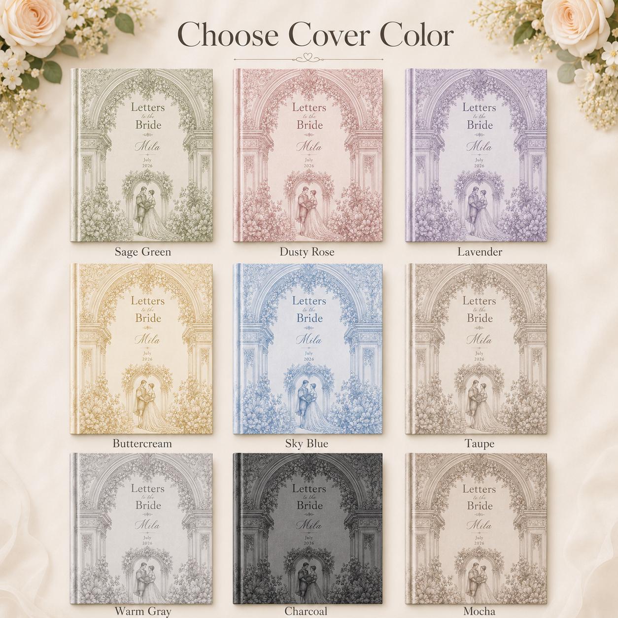 Personalized Letters To The Bride Wedding Scrapbook, Custom Wedding Vow Book Keepsake, Vintage Toile Vow Books Bride and Groom Gift