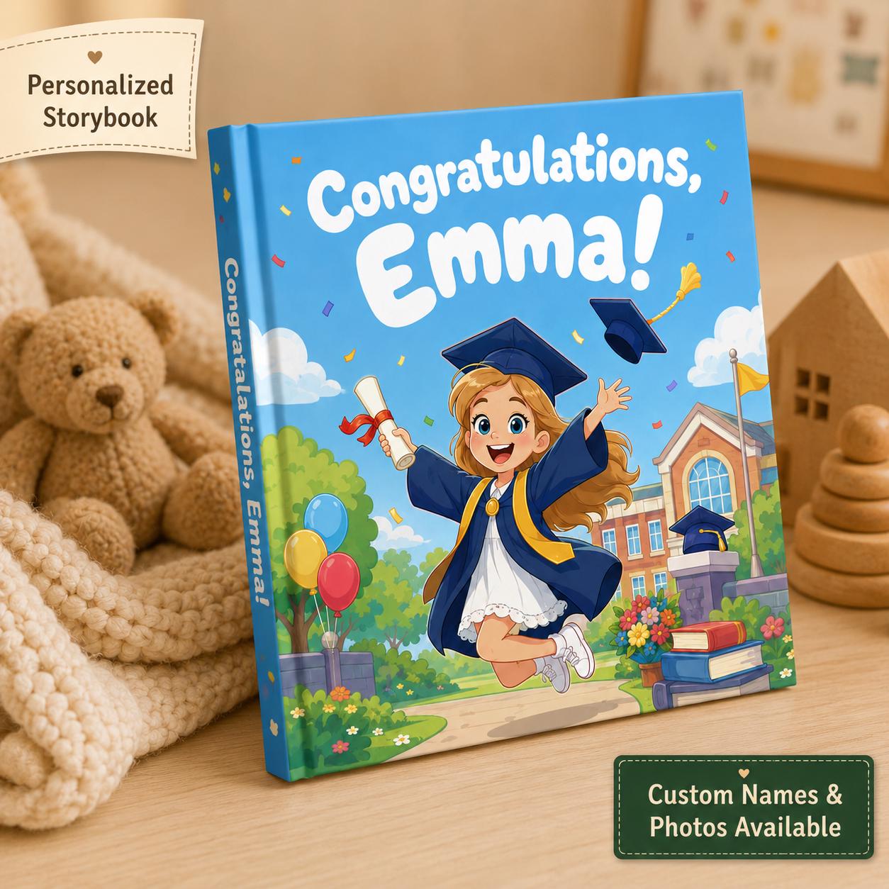 Personalized Graduation Book for Kids, Custom Photo Storybook Kindergarten Preschool Graduation Gift, Back to School Book , Birthday Gift