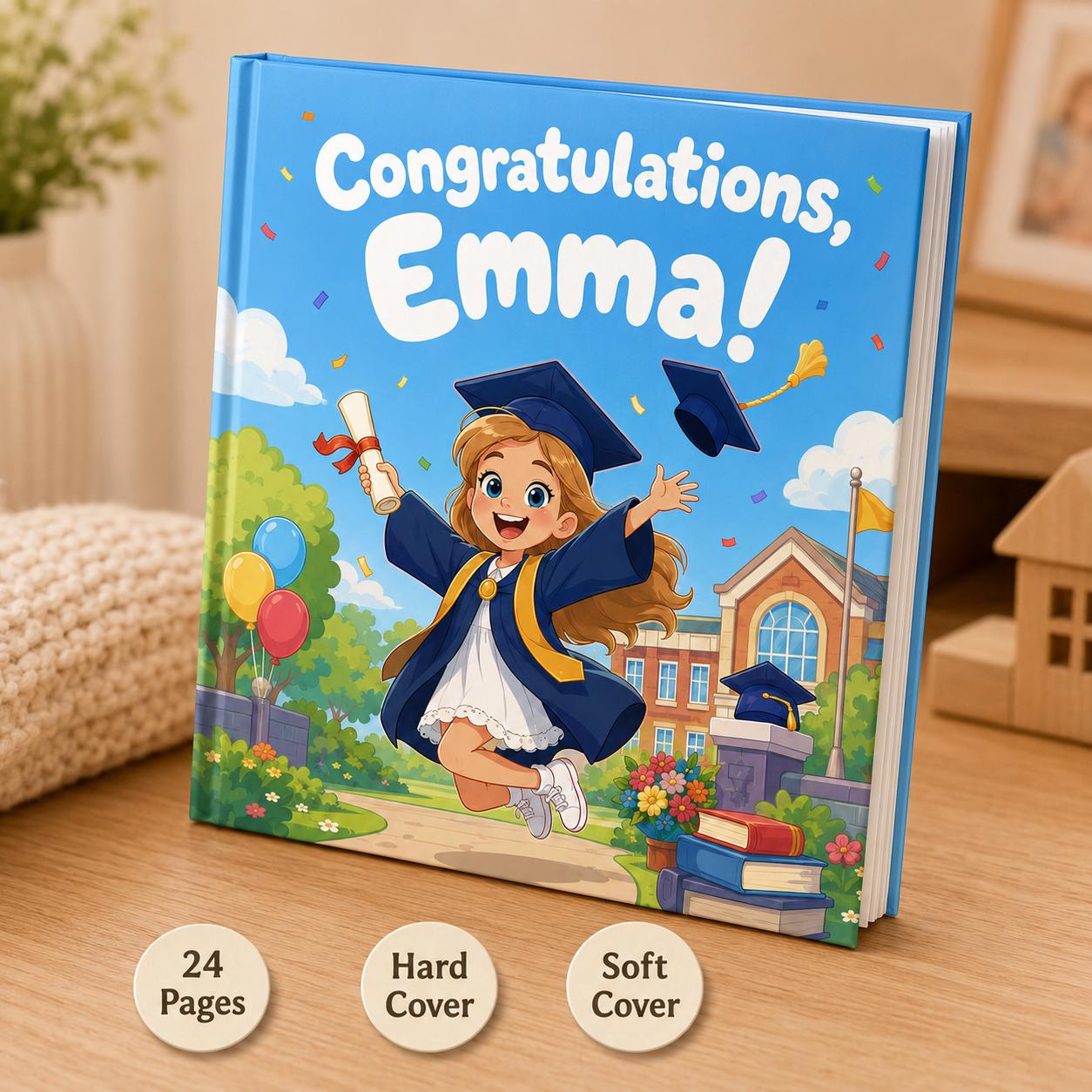 Personalized Graduation Book for Kids, Custom Photo Storybook Kindergarten Preschool Graduation Gift, Back to School Book , Birthday Gift