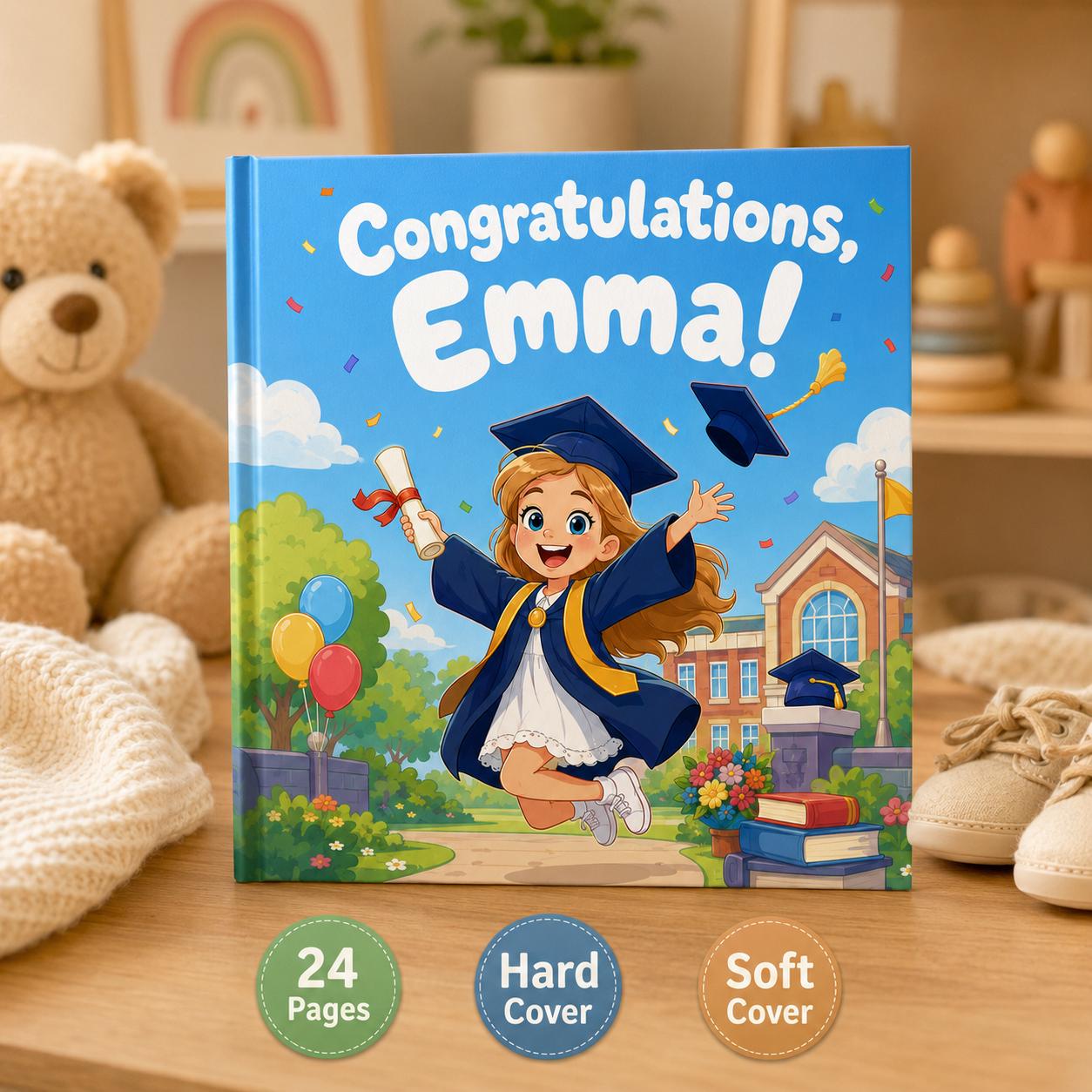 Personalized Graduation Book for Kids, Custom Photo Storybook Kindergarten Preschool Graduation Gift, Back to School Book , Birthday Gift