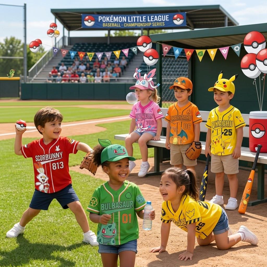Personalized Pokemon Baseball Jersey, Custom Pikachu Baseball Shirt, Anime Family Matching Character Apparel