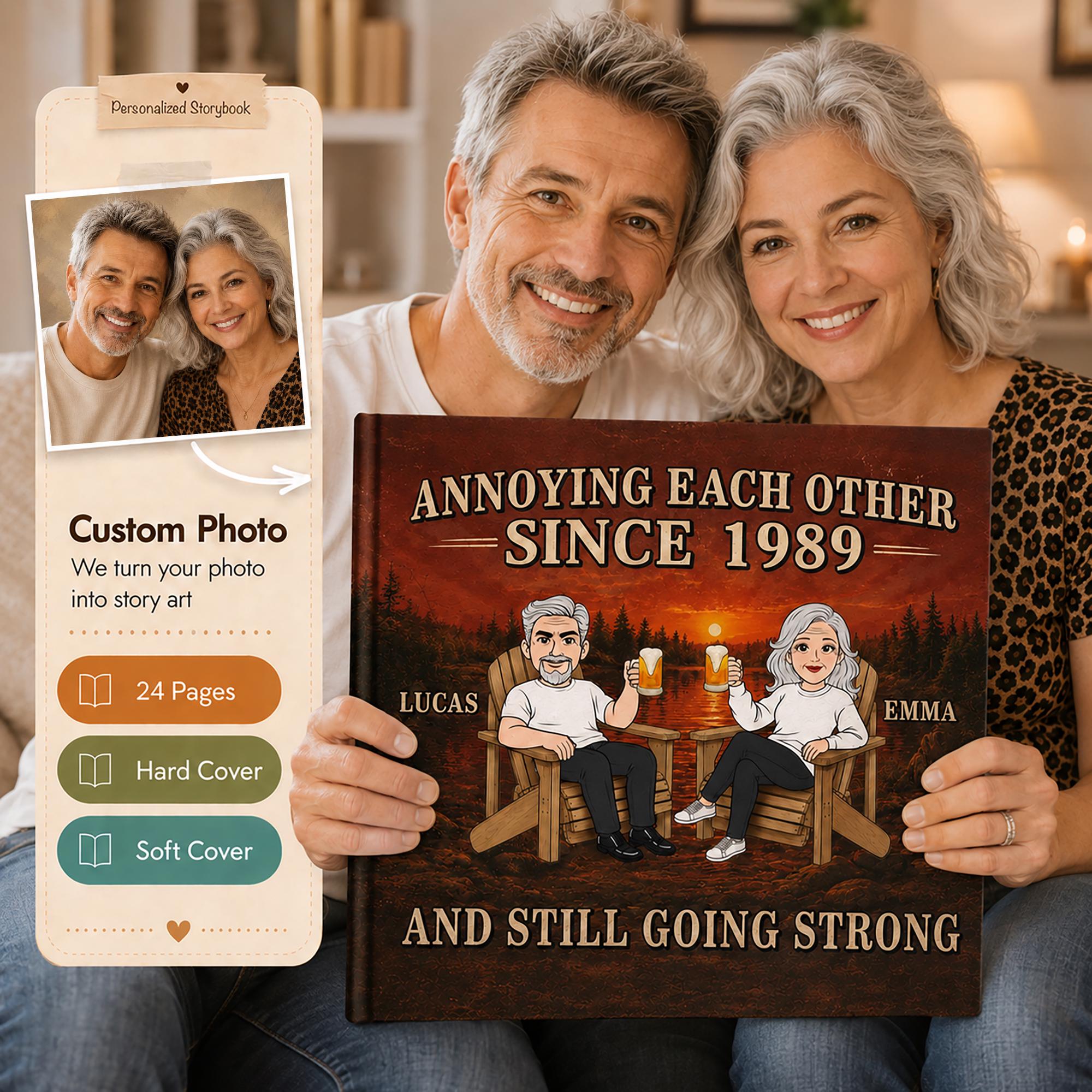 Personalized Annoying Each Other And Still Going Strong Story Book, Funny Anniversary Wedding Book Gift, Retirement Gift, Gift For Her Him