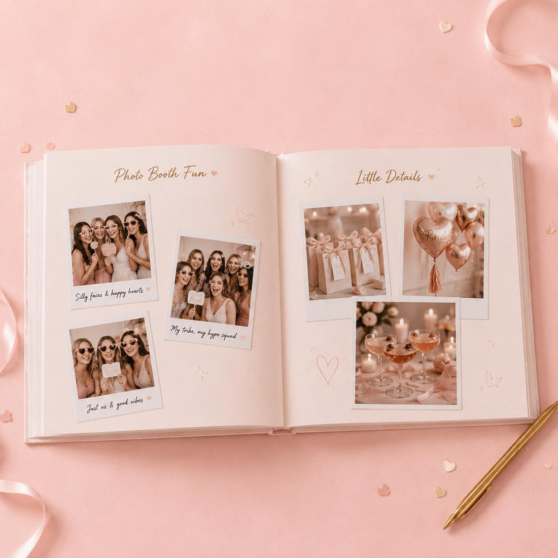 Personalized Bachelorette Party Photo Scrapbook, Custom Keepsake Book Bride, Girls Trip Guest Book, Wedding Keepsake Book, Vow Book Gift
