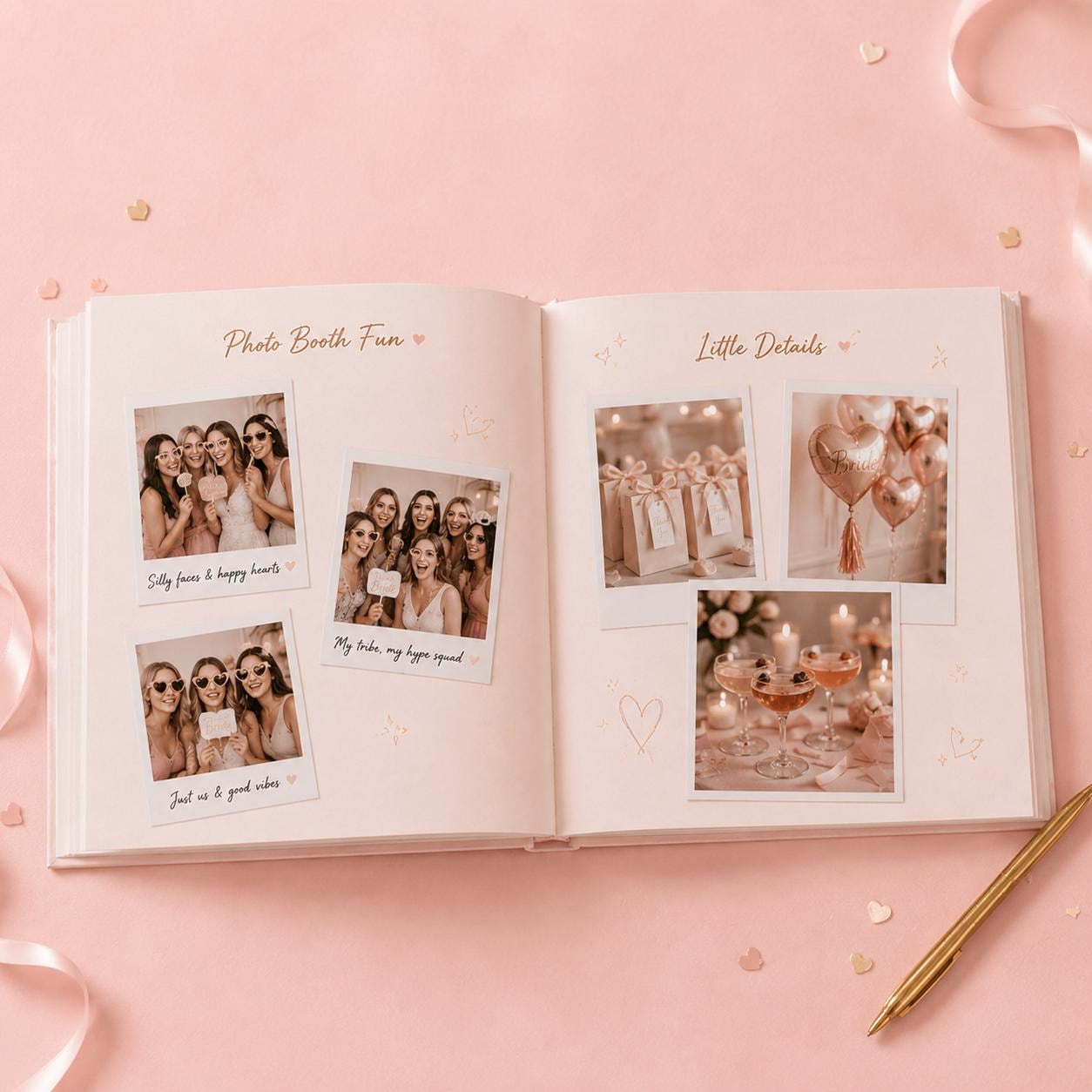 Personalized Bachelorette Party Photo Scrapbook, Custom Keepsake Book Bride, Girls Trip Guest Book, Wedding Keepsake Book, Vow Book Gift