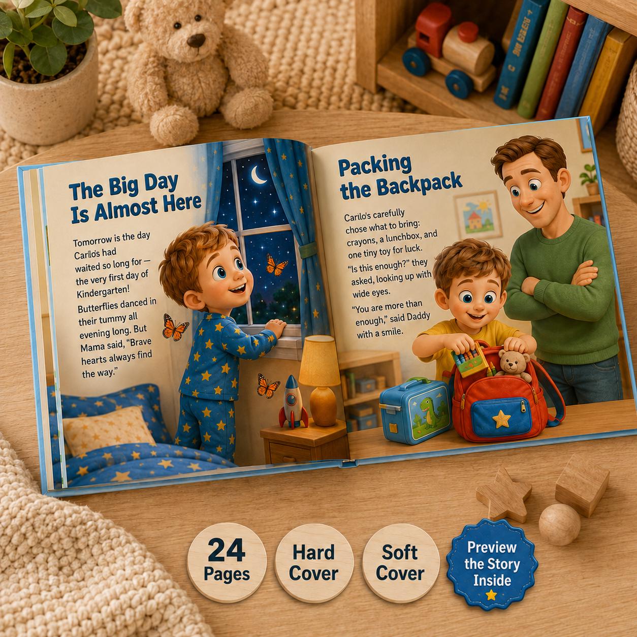 Personalized To Kindergarten And Beyond Book, Gift For Boy Girl Kids, Custom Name Kids Book, Back to School, Graduation Kindergarten Gift