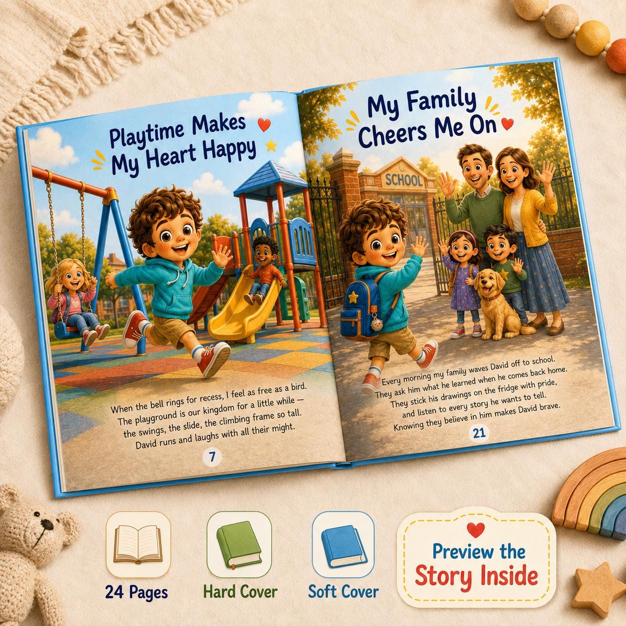 Personalized Why I Love My School Book, Custom Name Kids Book, Birthday Kindergarten Gift For Kids From Parents, Back To School Book Gift