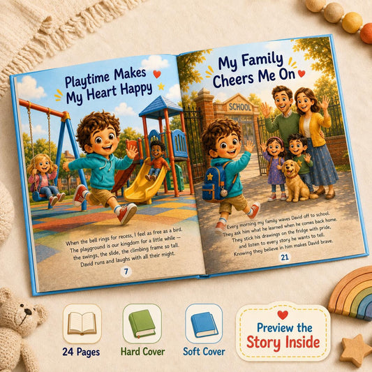Personalized Why I Love My School Book, Custom Name Kids Book, Birthday Kindergarten Gift For Kids From Parents, Back To School Book Gift