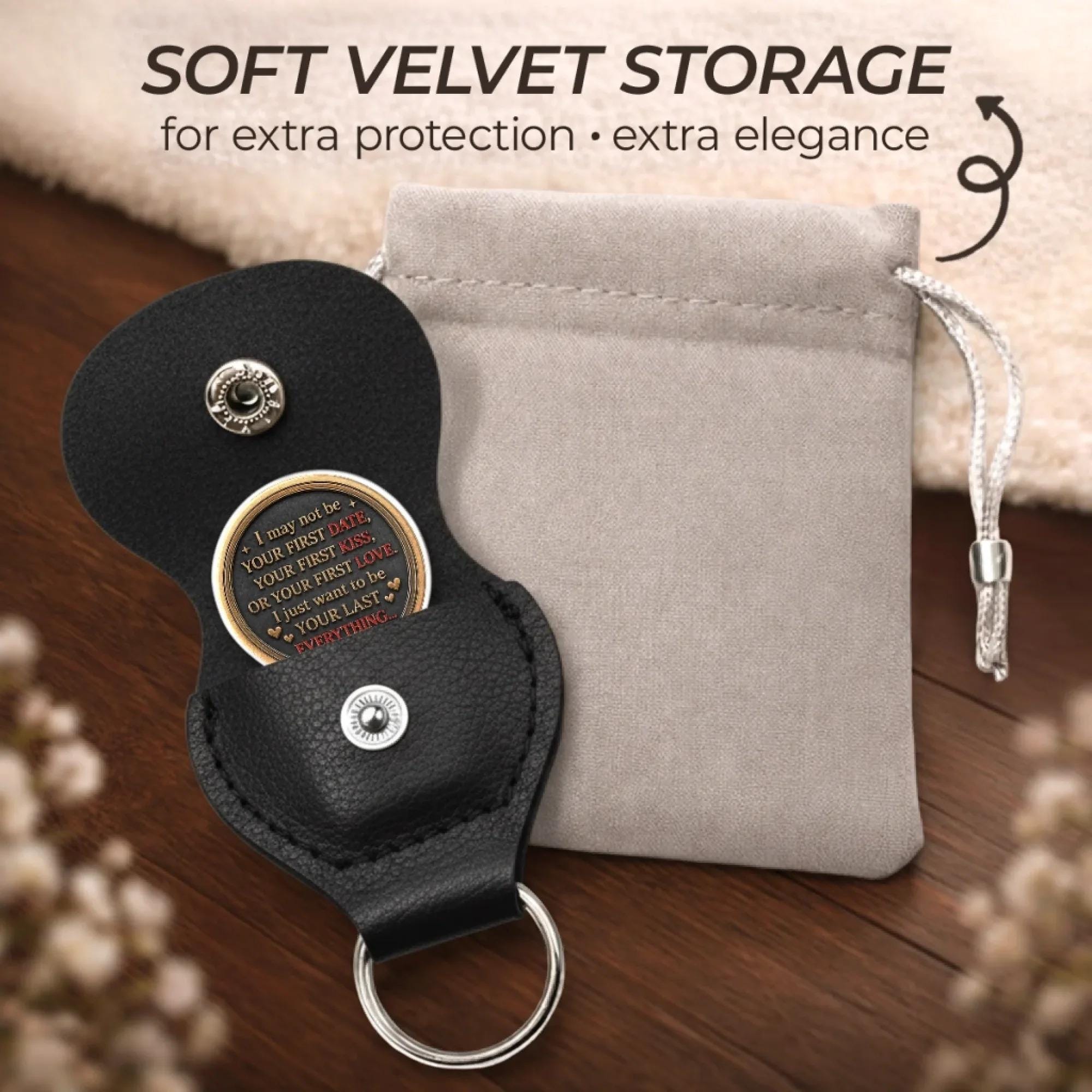 Custom Couple Pocket Hug Coin, Your Last Everything Keychain, Anniversary Wedding Gift for Husband Wife