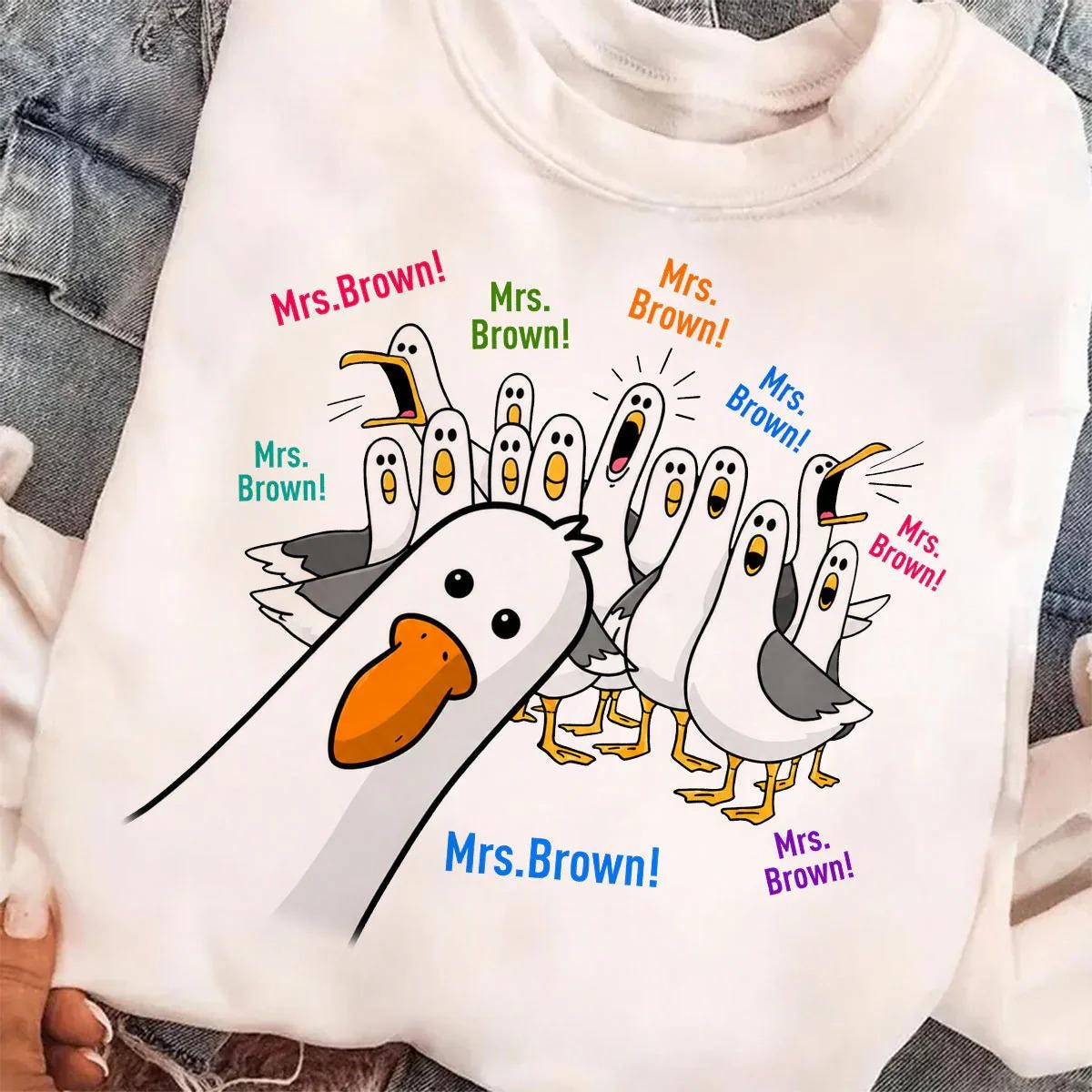 Custom Back To School Shirt For Teacher, Funny Seagulls Teacher Name Gift, Teacher Appreciation, School Supplies, Thank You Teacher Tee