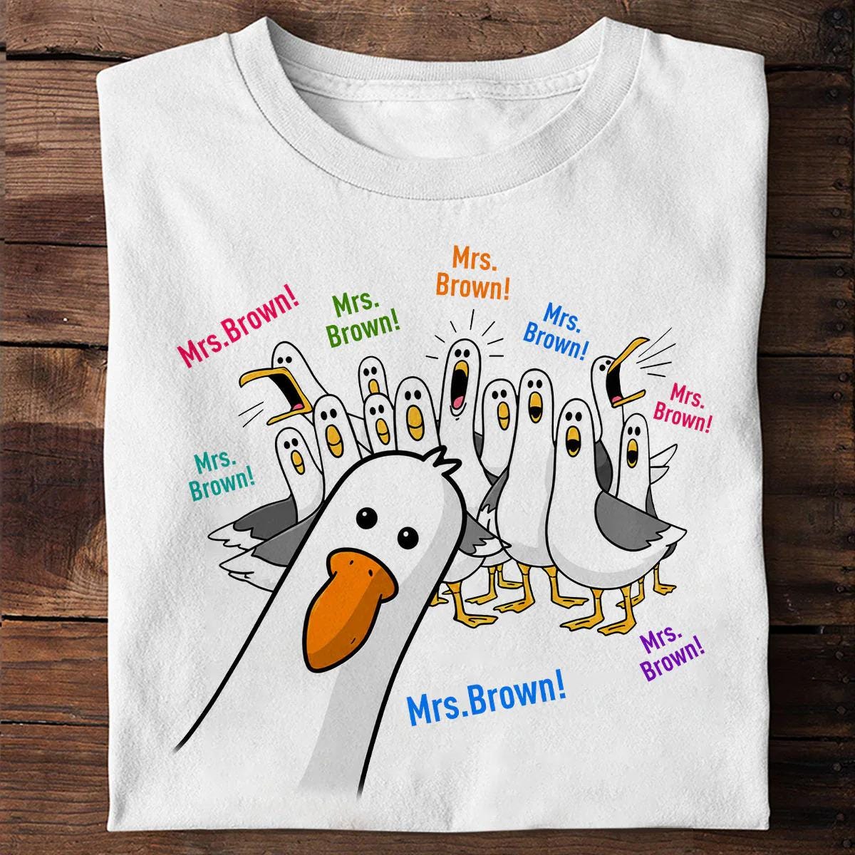 Custom Back To School Shirt For Teacher, Funny Seagulls Teacher Name Gift, Teacher Appreciation, School Supplies, Thank You Teacher Tee