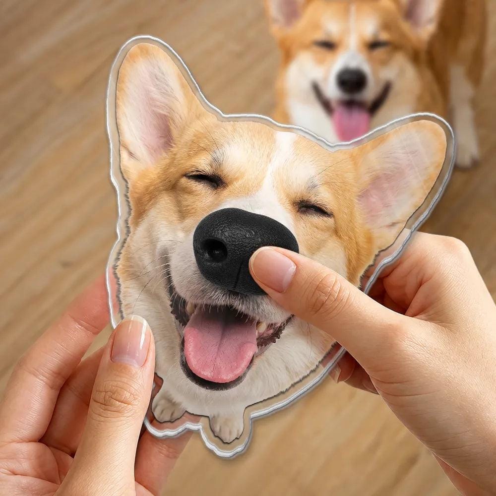 Personalized Photo Funny Dog Nose Squishy Acrylic Fridge Magnet, Birthday Gift For Dog Lovers
