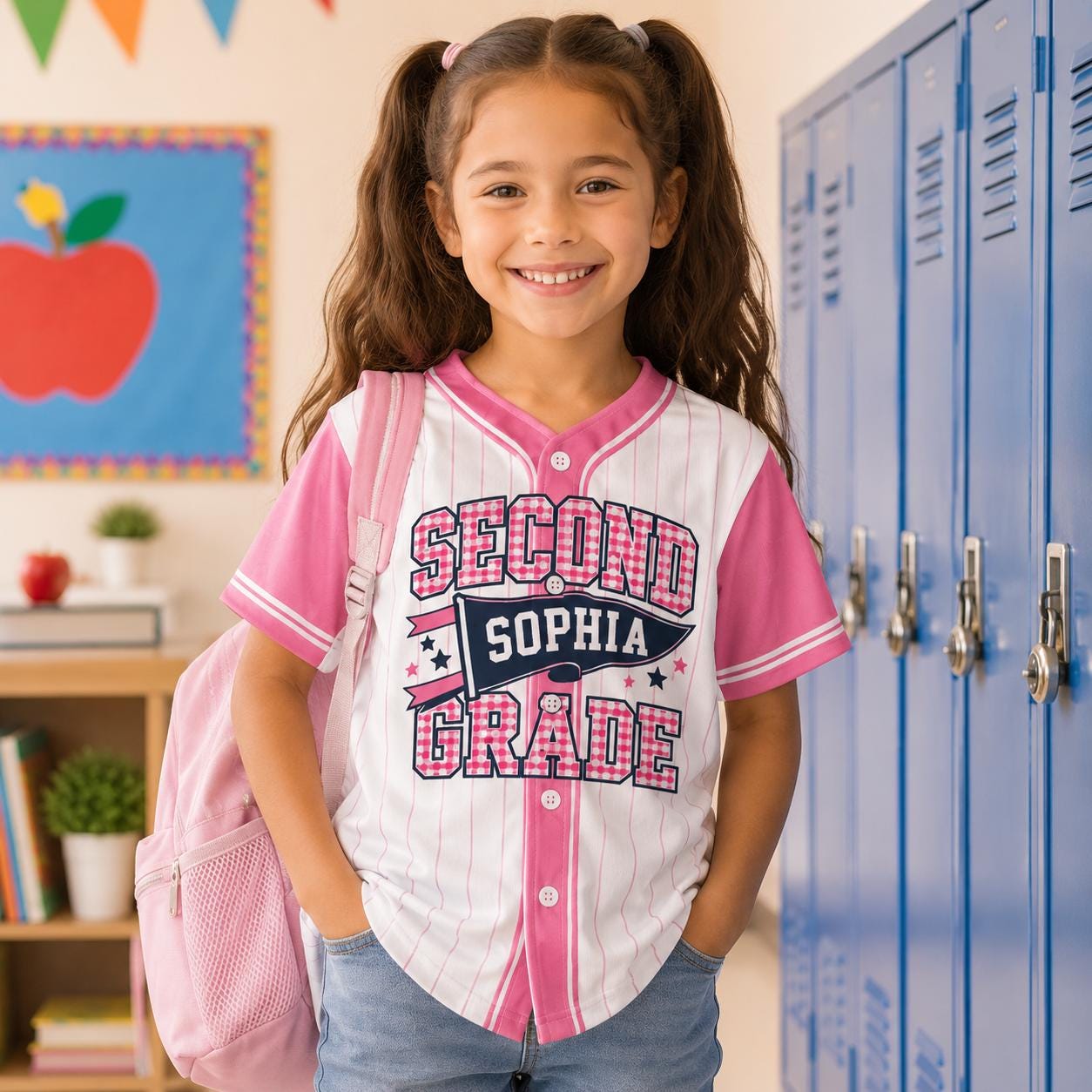 Custom Kids Name Baseball Jersey, Kids First Day Class Outfit Gift, Back To School Grade Shirt