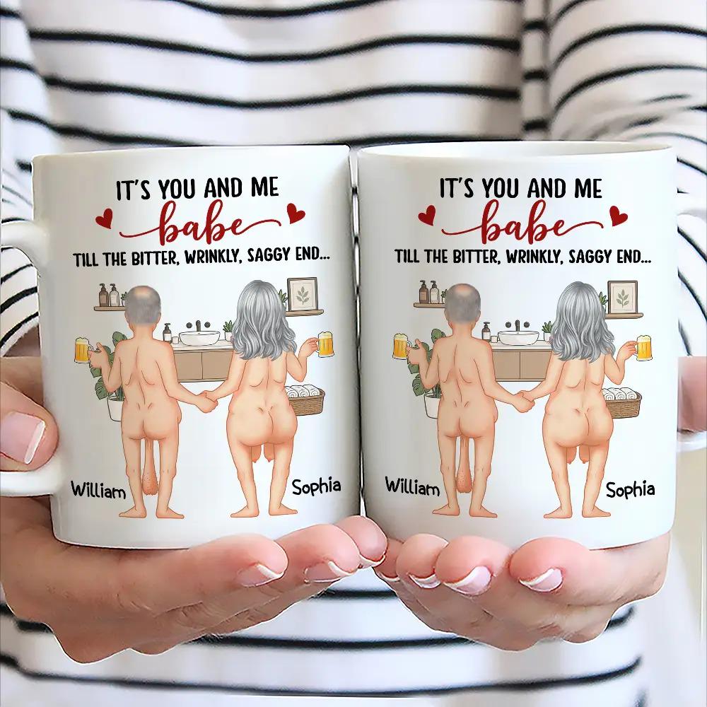 Personalized Naked Couple Mug, Funny Anniversary Gift For Husband Wife, You And Me Babe Cup