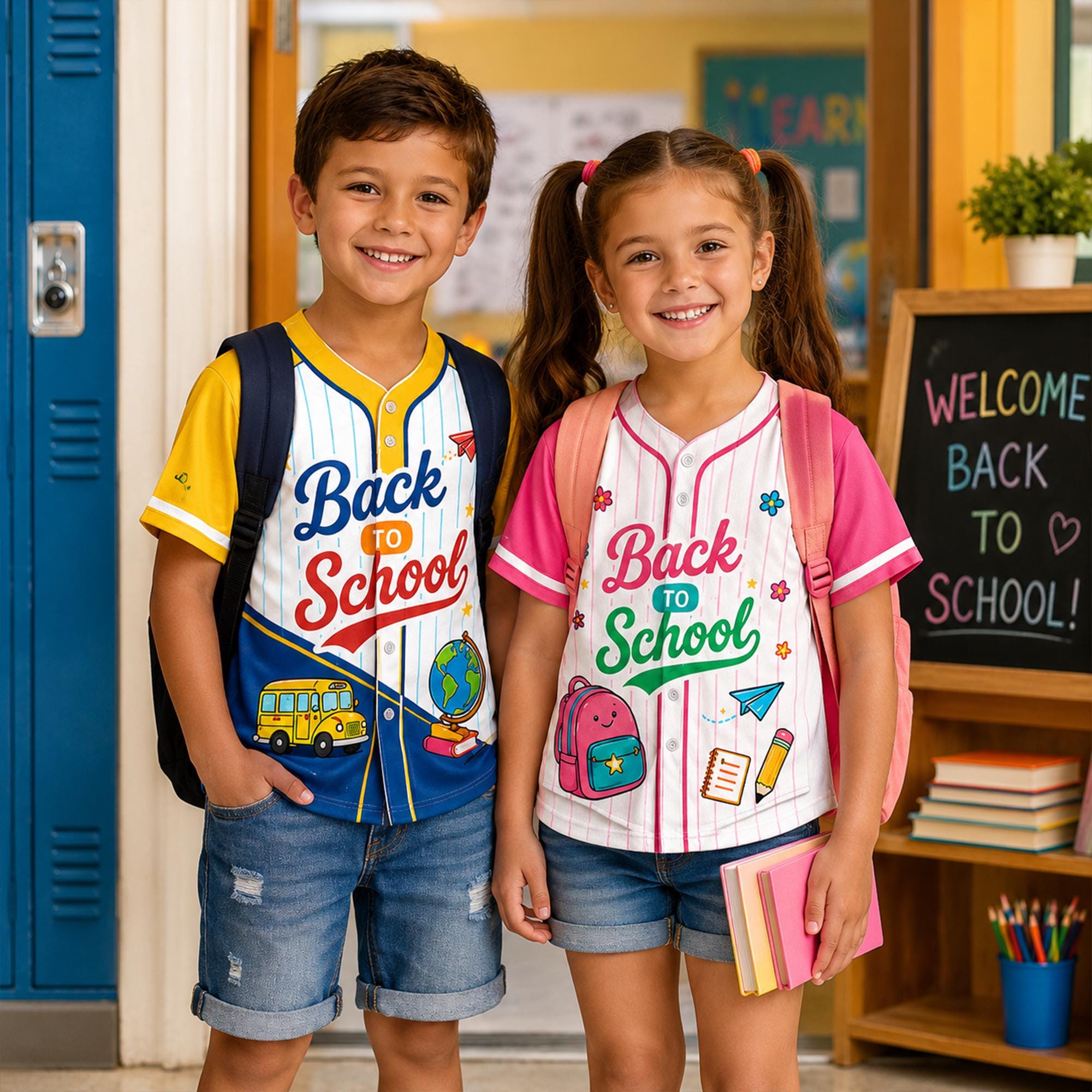 Personalized Back To School Kids Baseball Jersey, Back To School Outfit, School Jersey Shirt