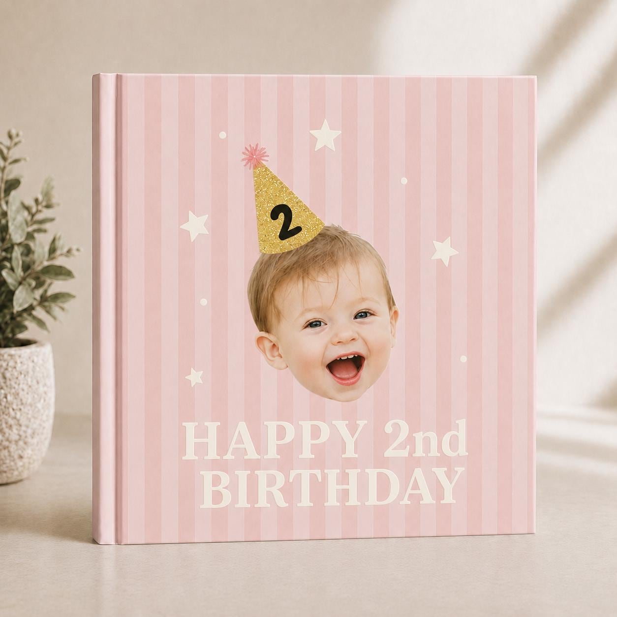 Personalized Birthday Photo Book, Custom Kids Face Scrapbook, Birthday Party Favors Gift