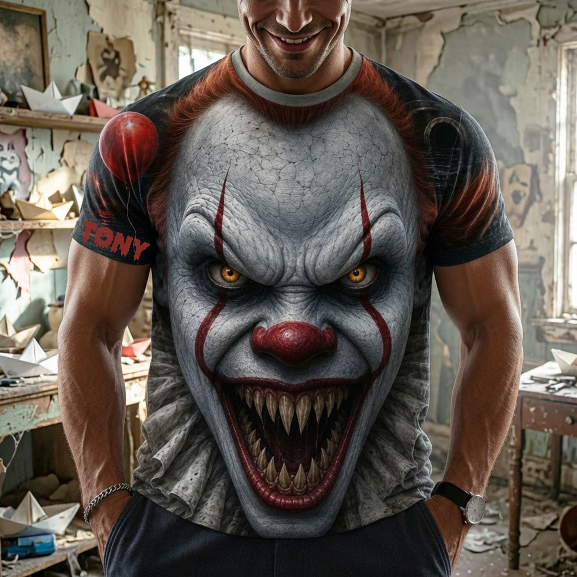 Personalized Creepy Clown Shirt, Scary Halloween Costume Tee, Gift For Horror Fans