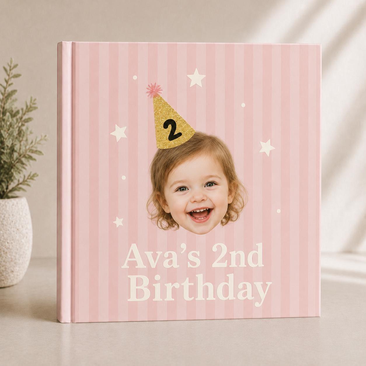 Personalized Birthday Photo Book, Custom Kids Face Scrapbook, Birthday Party Favors Gift