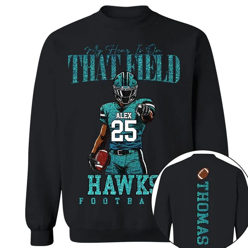 Custom Football Mom Shirt -I Will Always Be Your Biggest Fan -Personalized Player Name Number Sweatshirt Hoodie,Gift For Mom Dad Grandparent