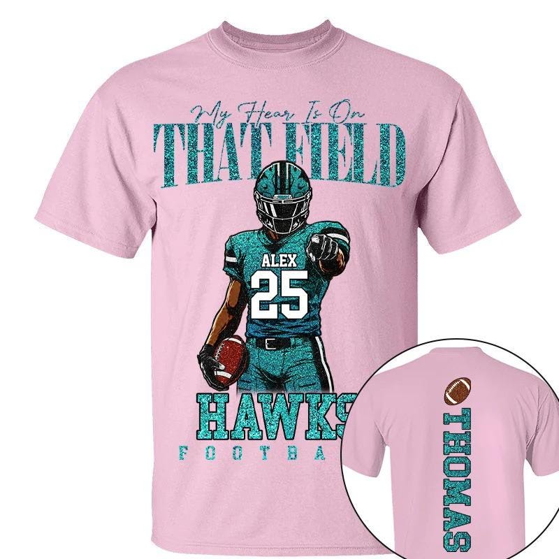 Custom Football Mom Shirt -I Will Always Be Your Biggest Fan -Personalized Player Name Number Sweatshirt Hoodie,Gift For Mom Dad Grandparent
