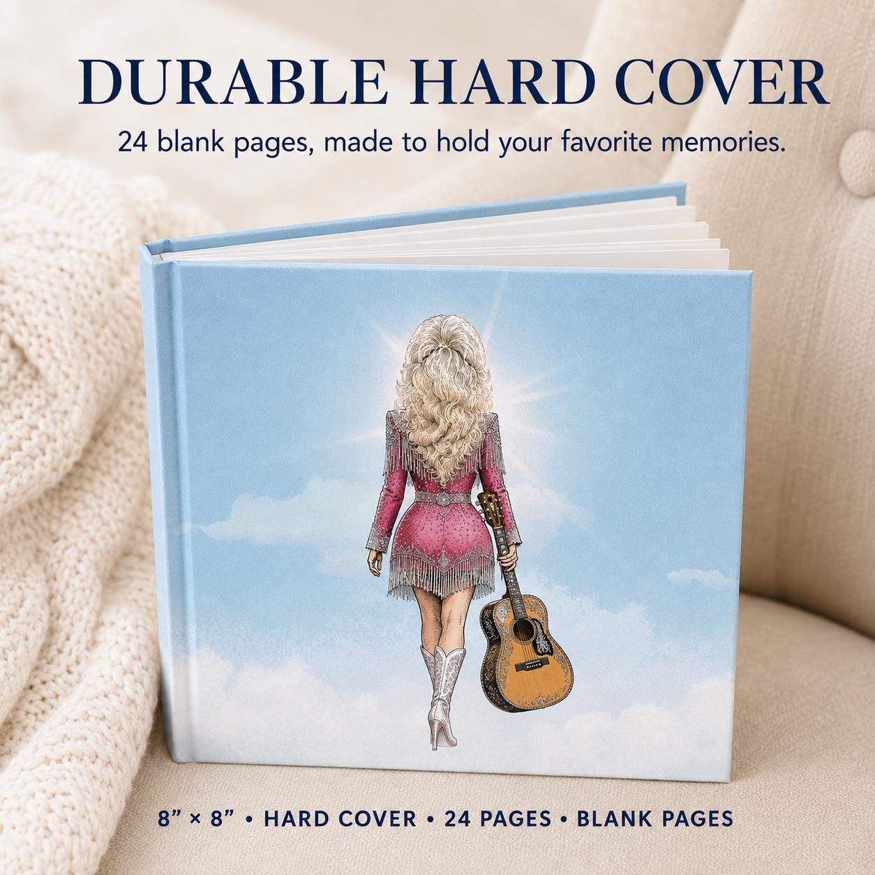 Dolly Parton Memorial Book Keepsake, Memorial Guest Book, Country Music Keepsake Gift