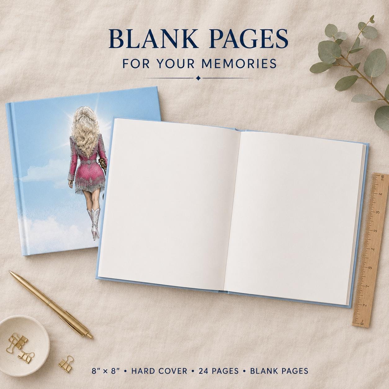 Dolly Parton Memorial Book Keepsake, Memorial Guest Book, Country Music Keepsake Gift