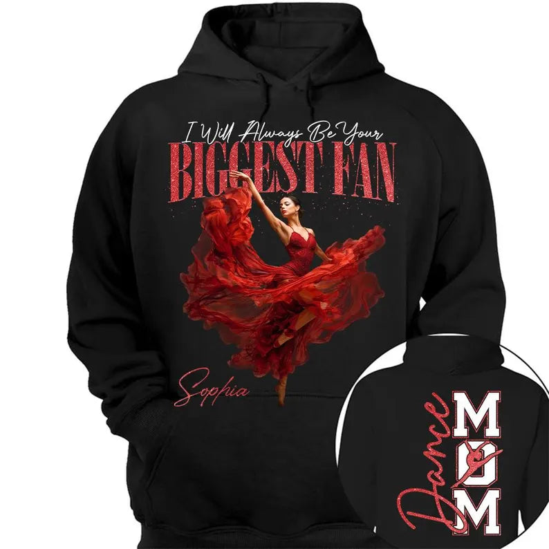 Custom Dance Mom Shirt, Personalized Dancer Gift, Biggest Fan Tee with Name, Ballet Mom Shirt, Dance Recital Gift